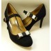 Bella shoe Bows - Black and Ivory