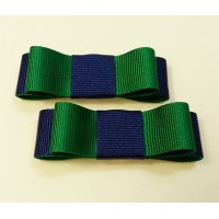 Bella Shoe Bows - Navy and Green