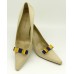 Bella Shoe Bows - Navy and Yellow