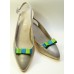 Bella Shoe Bows - Teal and Lime