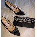 Carly - Black and Ivory Shoe Bows