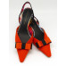 Carly - Black and Orange Shoe Bows