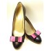Carly - Pink and Black Shoe Bows