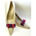 Carly - Claret and Navy Shoe Bows