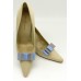 Carly - Grey and Blue Shoe Bows