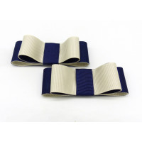 Carly - Navy and Ivory Shoe Bows