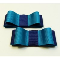 Carly - Turquoise and Navy Shoe Bows