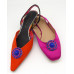 Elise Shoe Clips - navy and pink