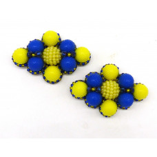 Florence Shoe Clips - yellow and blue