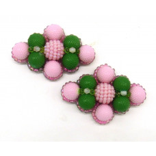 Florence Shoe Clips - pink and green