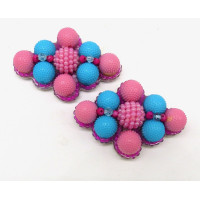 Florence Shoe Clips - turquoise and pink