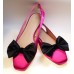 Marilyn - Black Satin Shoe Bows