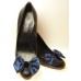 Marilyn - Blue Satin Shoe Bows