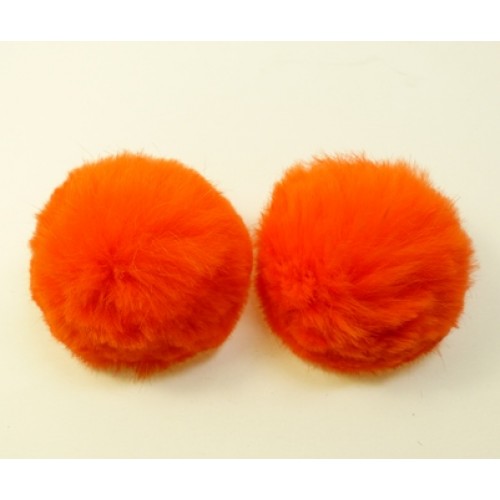 fur orange pom pom Pom Clips Shoe Pom