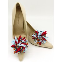 Patsy Shoe Clips - red and blue
