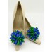 Patsy Shoe Clips - green and blue