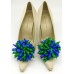 Patsy Shoe Clips - green and blue
