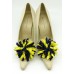 Patsy Shoe Clips - navy and lemon