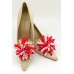 Patsy Shoe Clips - pink and orange