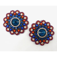 Sally Shoe Clips - orange and blue