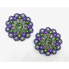 Sally Shoe Clips - purple and green