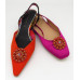 Sally Shoe Clips - red and orange