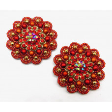Sally Shoe Clips - red and orange