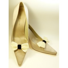 Velvet Bows - Ivory Shoe Bows