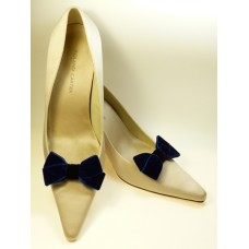 Velvet Bows - Navy Shoe Bows
