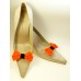 Velvet Bows - Orange Shoe Bows